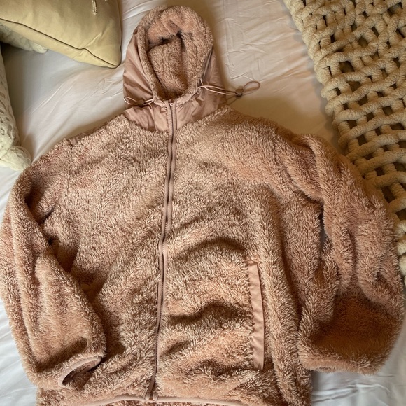 ZYIA Jackets & Coats Zyia Light Pink Fuzzy Jacket Xs Poshmark